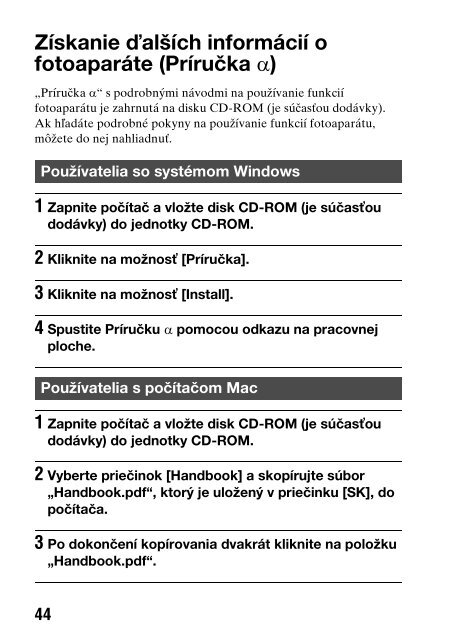 Sony SLT-A37M - SLT-A37M Istruzioni per l'uso Slovacco