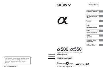 Sony DSLR-A550L - DSLR-A550L Istruzioni per l'uso Norvegese