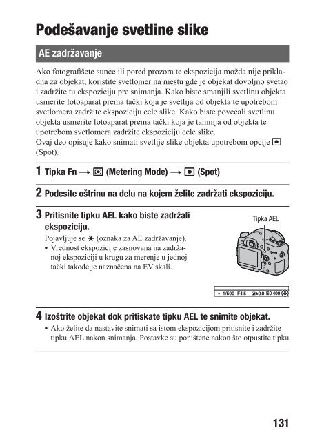 Sony SLT-A77V - SLT-A77V Istruzioni per l'uso Serbo