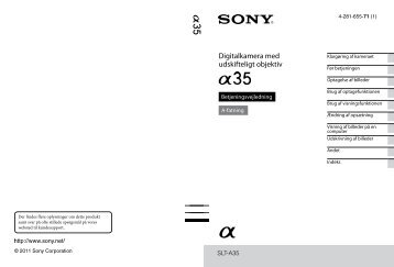 Sony SLT-A35K - SLT-A35K Istruzioni per l'uso Danese