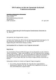 Antrag des Fraktionsvorsitzenden Hubert Münch - SPD Grafschaft