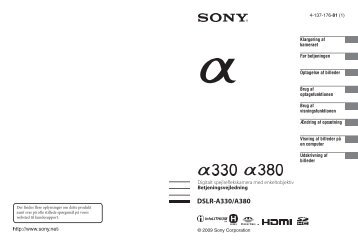 Sony DSLR-A330L - DSLR-A330L Istruzioni per l'uso Danese