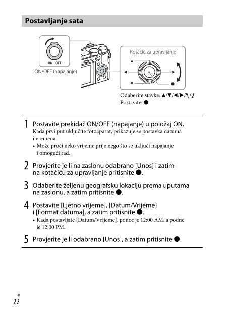 Sony ILCE-6000Y - ILCE-6000Y Istruzioni per l'uso Croato