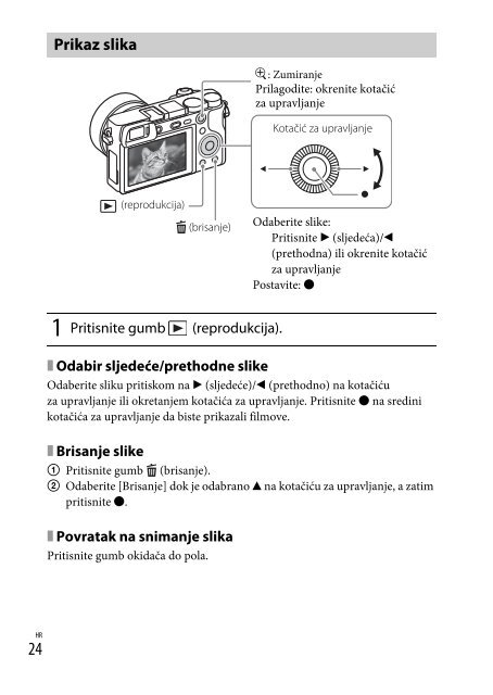 Sony ILCE-6000Y - ILCE-6000Y Istruzioni per l'uso Croato