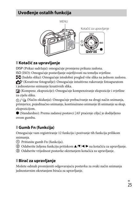 Sony ILCE-6000Y - ILCE-6000Y Istruzioni per l'uso Croato