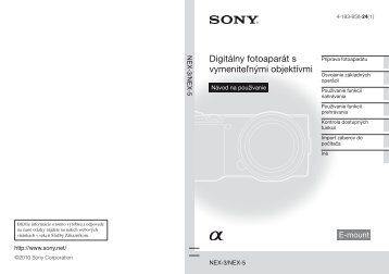 Sony NEX-3D - NEX-3D Istruzioni per l'uso Slovacco