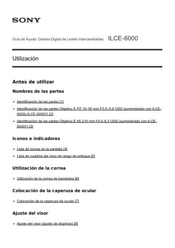 Sony ILCE-6000L - ILCE-6000L Guida (Versione stampabile) Spagnolo