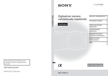 Sony NEX-3D - NEX-3D Istruzioni per l'uso Finlandese