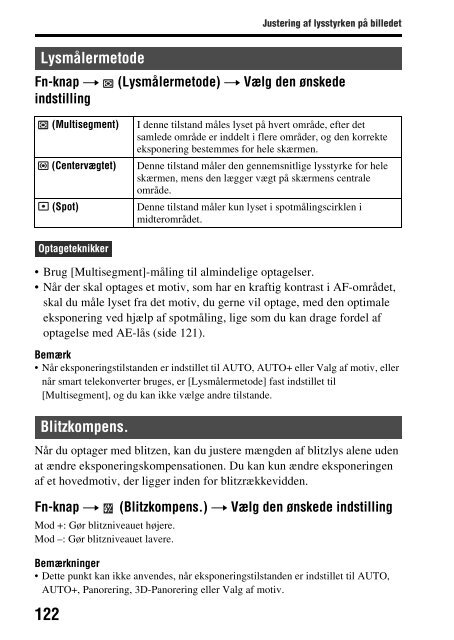 Sony SLT-A65K - SLT-A65K Istruzioni per l'uso Danese