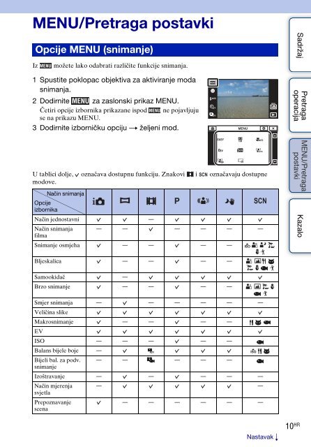 Sony DSC-TX1 - DSC-TX1 Istruzioni per l'uso Croato