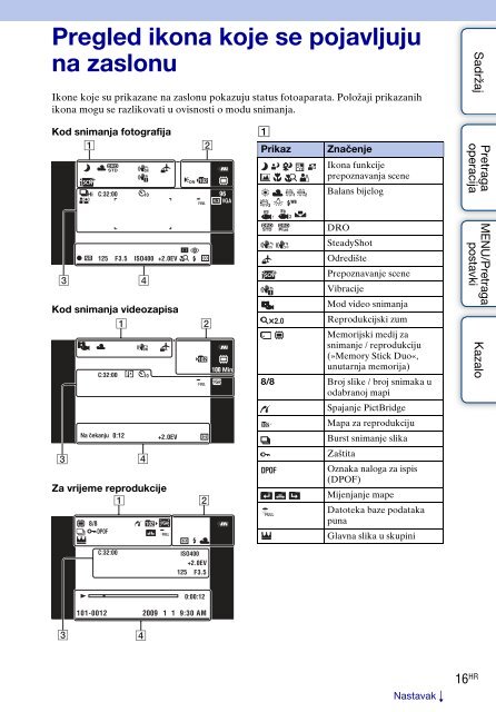 Sony DSC-TX1 - DSC-TX1 Istruzioni per l'uso Croato