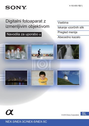 Sony NEX-3D - NEX-3D Istruzioni per l'uso Sloveno