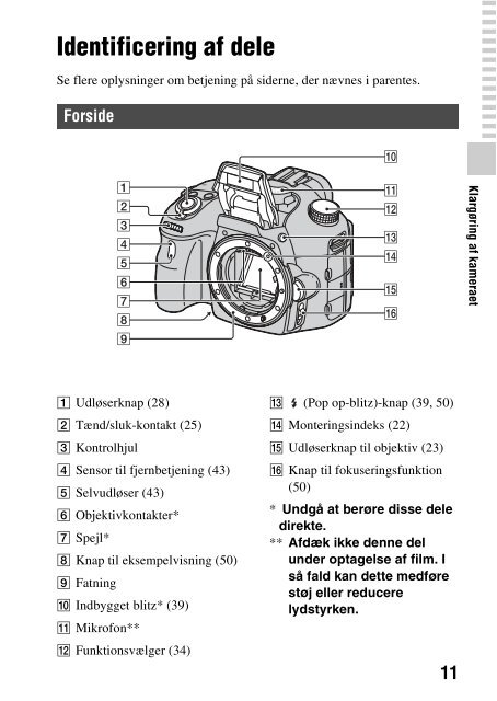 Sony SLT-A65K - SLT-A65K Istruzioni per l'uso Danese