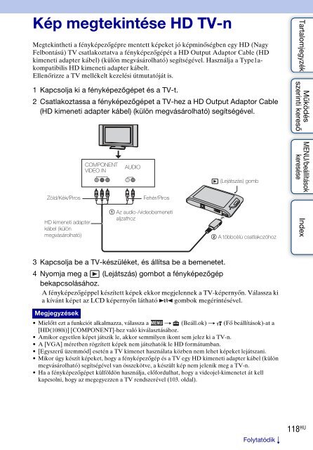 Sony DSC-TX1 - DSC-TX1 Istruzioni per l'uso Ungherese