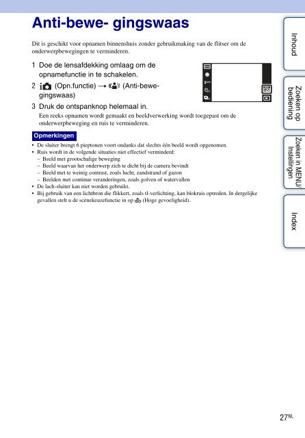 Sony DSC-TX1 - DSC-TX1 Istruzioni per l'uso Olandese