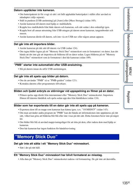 Sony DSC-TX1 - DSC-TX1 Istruzioni per l'uso Svedese