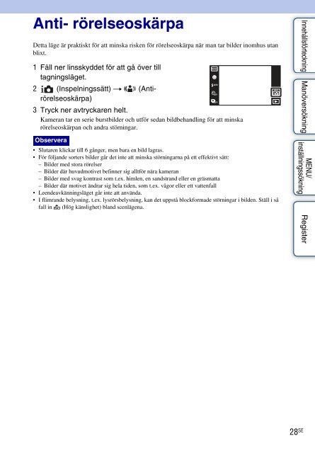 Sony DSC-TX1 - DSC-TX1 Istruzioni per l'uso Svedese