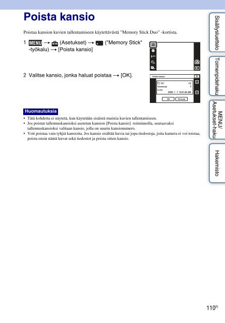 Sony DSC-TX1 - DSC-TX1 Istruzioni per l'uso Finlandese