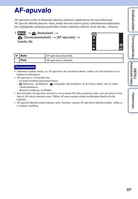 Sony DSC-TX1 - DSC-TX1 Istruzioni per l'uso Finlandese