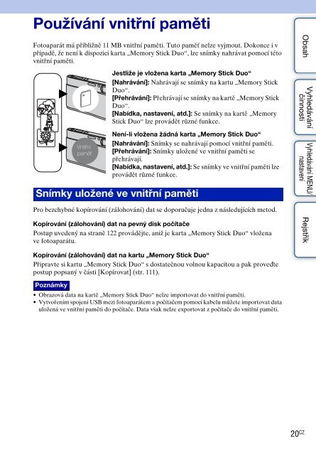 Sony DSC-TX1 - DSC-TX1 Istruzioni per l'uso Ceco