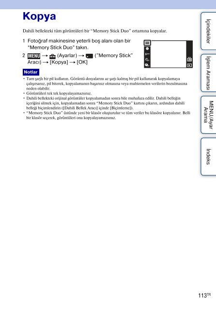 Sony DSC-TX1 - DSC-TX1 Istruzioni per l'uso Turco