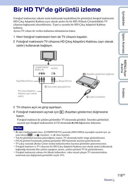 Sony DSC-TX1 - DSC-TX1 Istruzioni per l'uso Turco