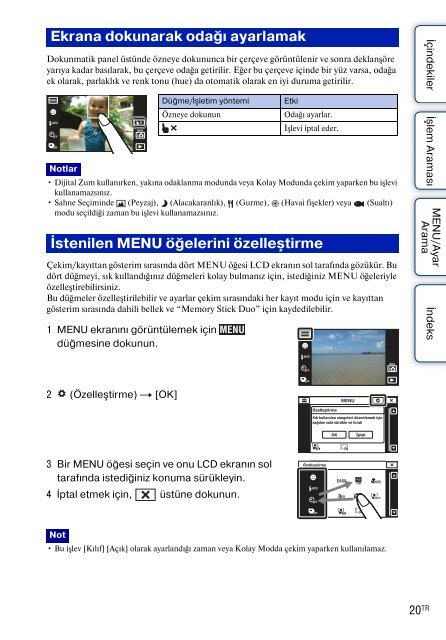 Sony DSC-TX1 - DSC-TX1 Istruzioni per l'uso Turco