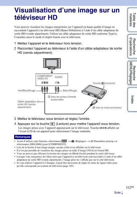 Sony DSC-TX1 - DSC-TX1 Istruzioni per l'uso Francese