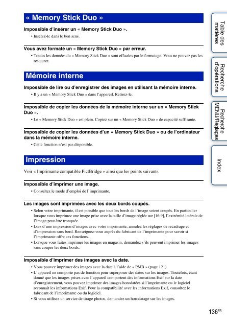 Sony DSC-TX1 - DSC-TX1 Istruzioni per l'uso Francese