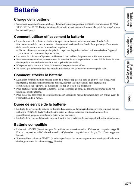 Sony DSC-TX1 - DSC-TX1 Istruzioni per l'uso Francese