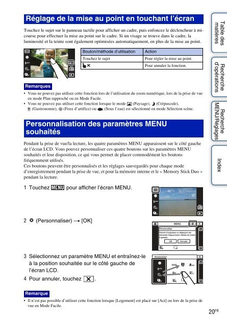 Sony DSC-TX1 - DSC-TX1 Istruzioni per l'uso Francese