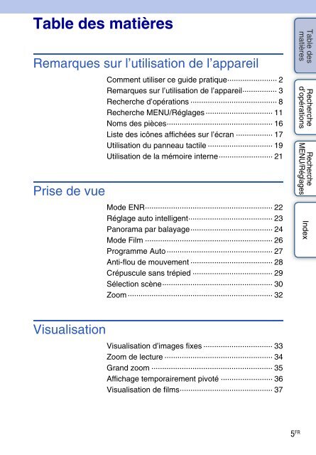 Sony DSC-TX1 - DSC-TX1 Istruzioni per l'uso Francese