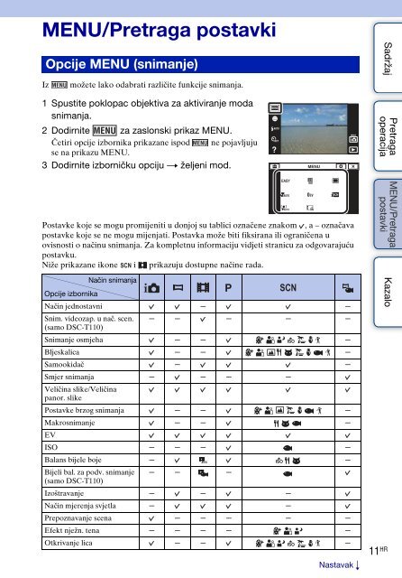 Sony DSC-T110 - DSC-T110 Istruzioni per l'uso Croato