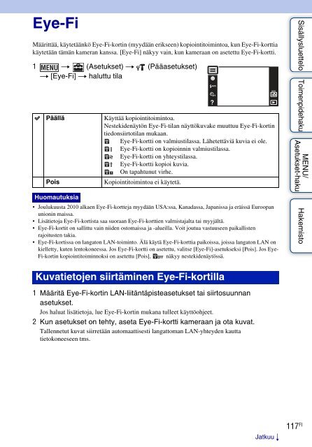 Sony DSC-T110 - DSC-T110 Istruzioni per l'uso Finlandese