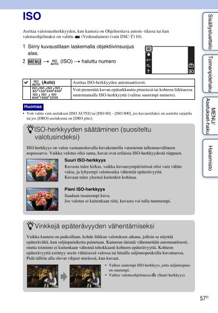 Sony DSC-T110 - DSC-T110 Istruzioni per l'uso Finlandese