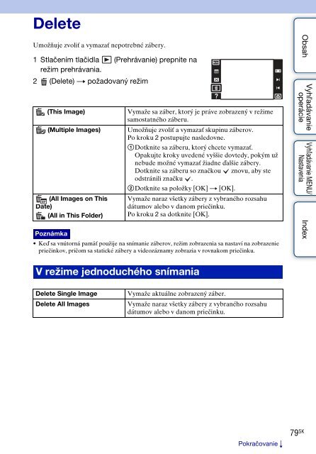 Sony DSC-T110 - DSC-T110 Istruzioni per l'uso Slovacco