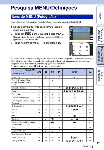 Sony DSC-T110 - DSC-T110 Istruzioni per l'uso Portoghese
