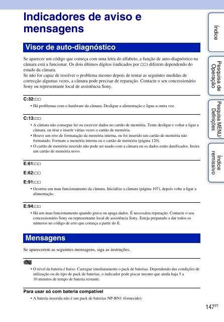 Sony DSC-T110 - DSC-T110 Istruzioni per l'uso Portoghese