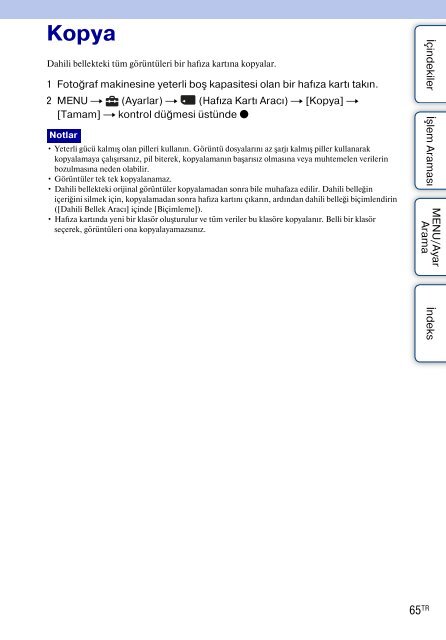 Sony DSC-S2000 - DSC-S2000 Istruzioni per l'uso Turco