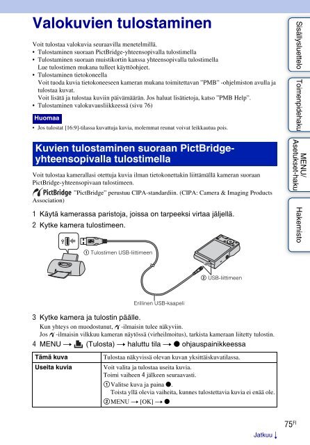 Sony DSC-S2000 - DSC-S2000 Istruzioni per l'uso Finlandese