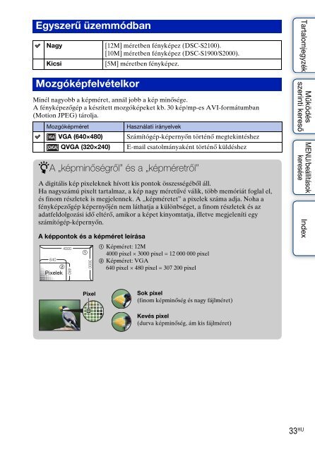 Sony DSC-S2000 - DSC-S2000 Istruzioni per l'uso Ungherese
