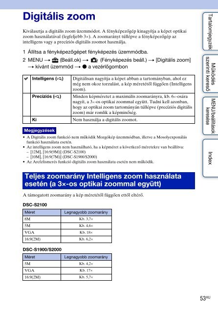 Sony DSC-S2000 - DSC-S2000 Istruzioni per l'uso Ungherese