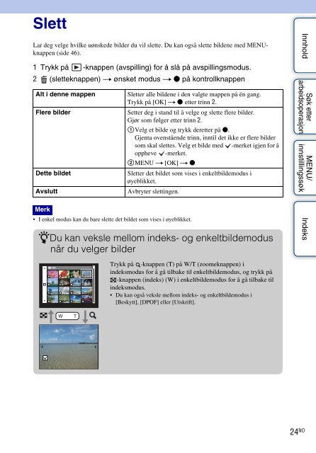 Sony DSC-S2000 - DSC-S2000 Istruzioni per l'uso Norvegese