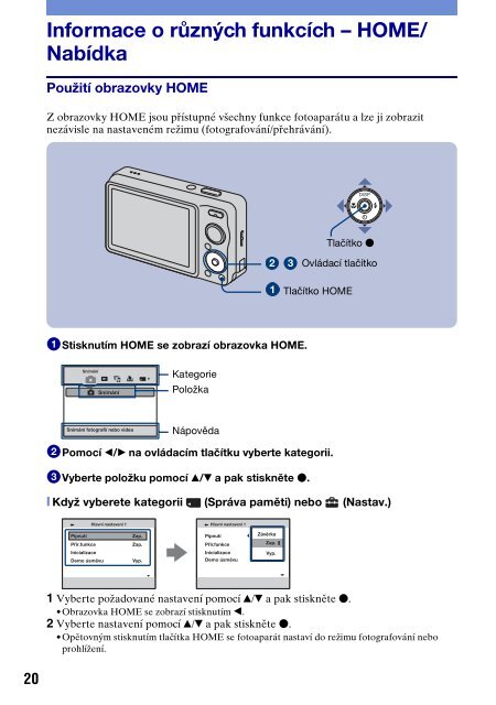 Sony DSC-W220 - DSC-W220 Istruzioni per l'uso Ceco