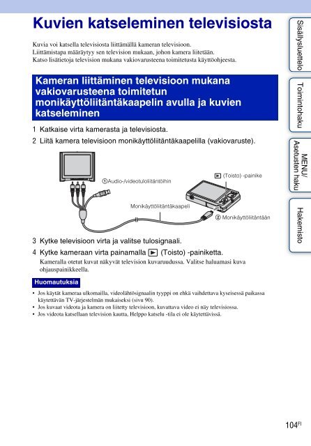 Sony DSC-W390 - DSC-W390 Istruzioni per l'uso Finlandese