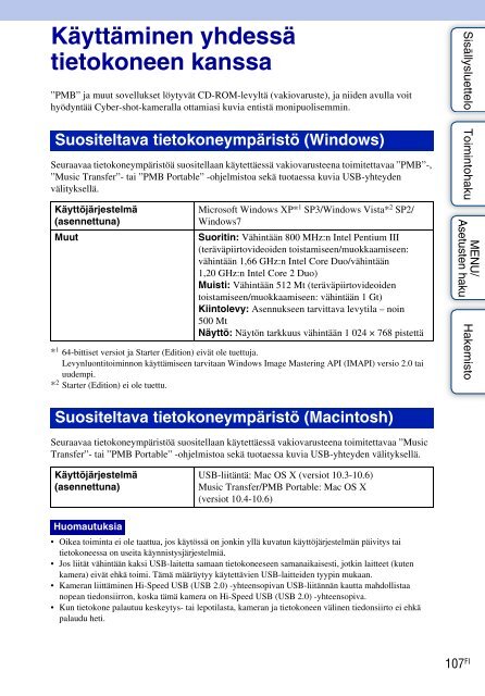 Sony DSC-W390 - DSC-W390 Istruzioni per l'uso Finlandese