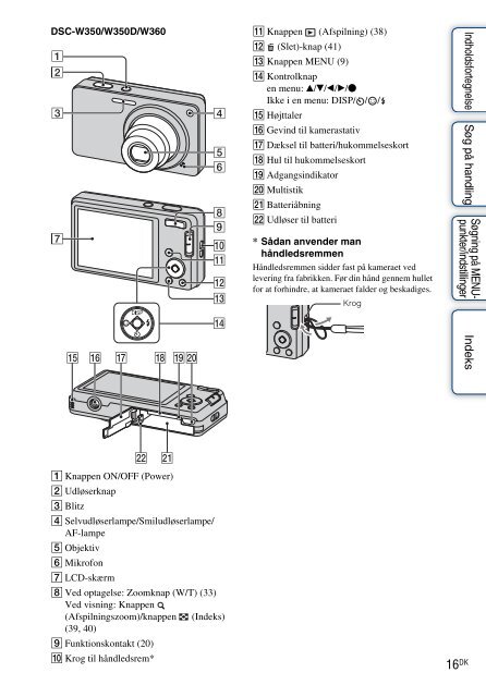 Sony DSC-W390 - DSC-W390 Istruzioni per l'uso Danese