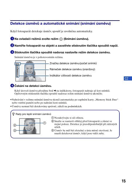 Sony DSC-W215 - DSC-W215 Istruzioni per l'uso Ceco