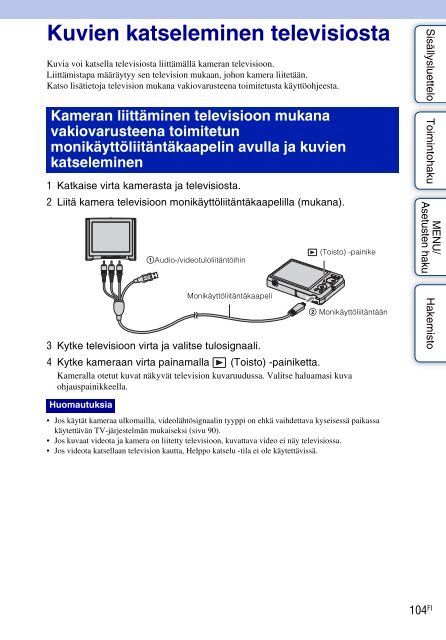 Sony DSC-W390 - DSC-W390 Istruzioni per l'uso Finlandese