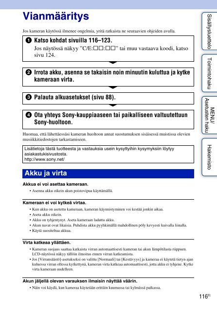 Sony DSC-W390 - DSC-W390 Istruzioni per l'uso Finlandese